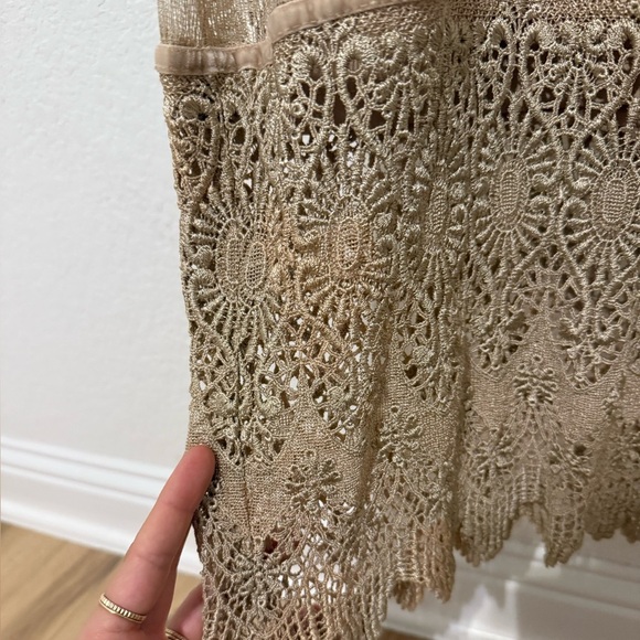 Sue Wong Vintage Champagne Lace Maxi Dress - Picture 16 of 16